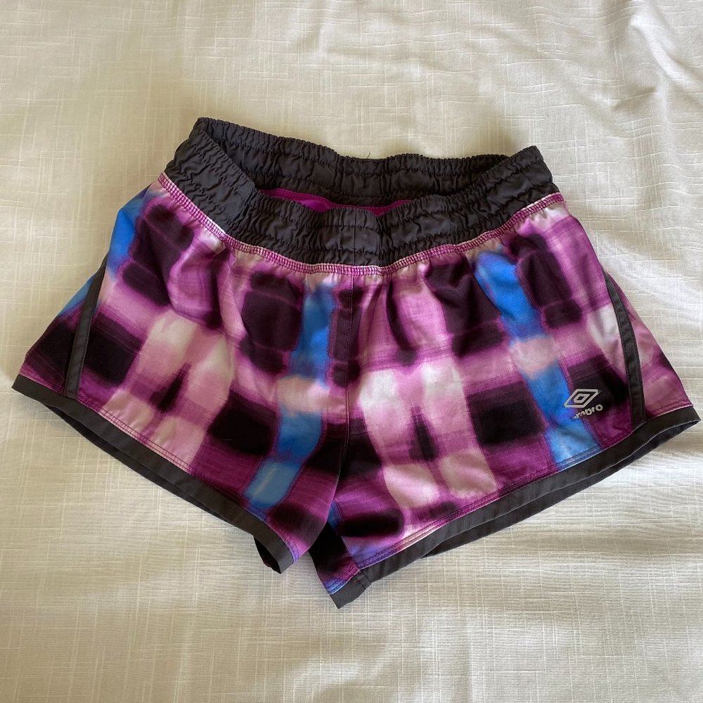 Umbro Lined Shorts Geometric Design with Black Waist and Trim